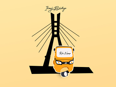 Lagos Ikoyi Bridge x Keke Napep bridge bus danfo ikoyi illustration kekenapep lagos napep nigeria traffic yellow