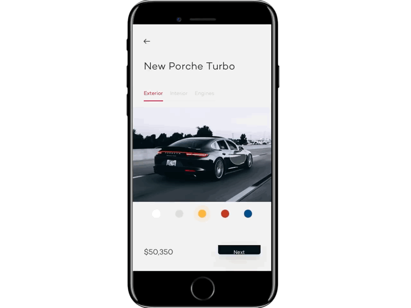 Swipe Transition(Prototype) android app car e commerce ios iphone landingpage minimalistic prototype simple swipe ui ux