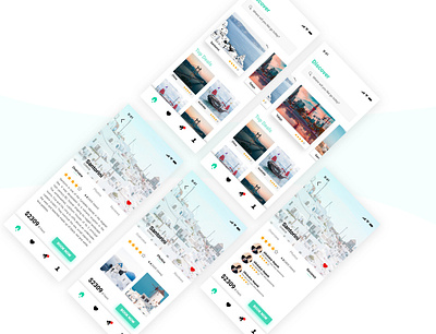 Travel Tour App Concept agency android app hotels illustration ios minimalist mobile review santorini tour travel ui uxdesign