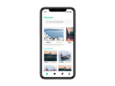 Travel Tour App Concept app flaticon hotel illustration ios landingpage minimalist mobile review santorini tour travel ui uxdesign web