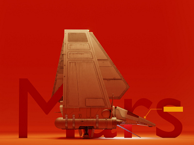 Imperial Shuttle On Mars 2d 3d 3d art art branding cover design graphic design hello dribble illustration mars poster star wars starwars