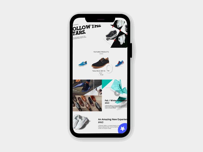 Sneaker App Animation change close concept design gird iphone material motion pointer shoes animated gif white sneaker