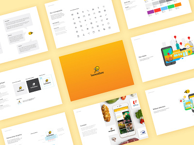 Honestbee Brand Guidelines bee brand design brand identity brandguide brandguidelines branding cute illustration design grocery app illustrator logo singapore startup vector