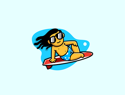 surfing branding cartoon illustration design funny illustration logo logodesign ui vector vector illustration