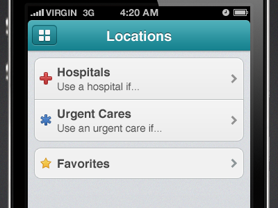 Healthcare Locations iphone