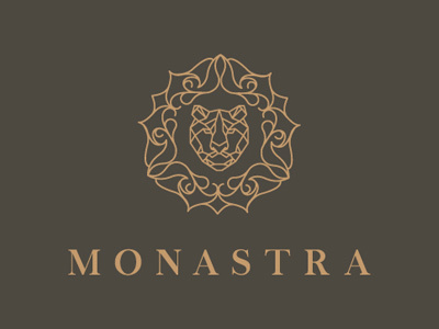 Monastra logo bear brand business company crest identity logo mark monogram shape symbol vintage