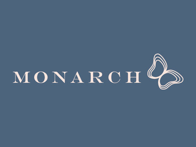 Monarch logo animal brand business butterfly company crest identity logo mark monogram shape symbol