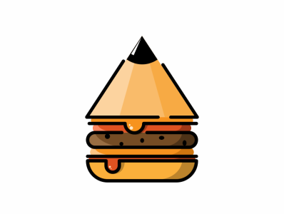 pencil burger logo burger design icon logo music pencil pensil sketch vector