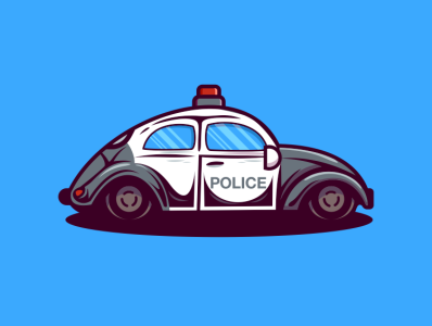 car police bird design icon illustration logo pencil sketch vector