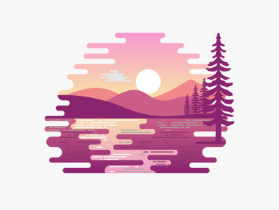 mount river design icon illustration logo sketch vector
