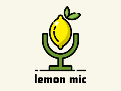 lemon mic coffee design film icon illustration logo music sketch vector