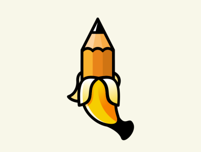 banana pencil logo animation branding coffee design film graphic design illustration logo music sketch vector