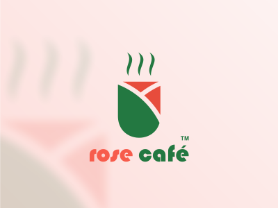 Rose Cafe brand cafe design logo rose