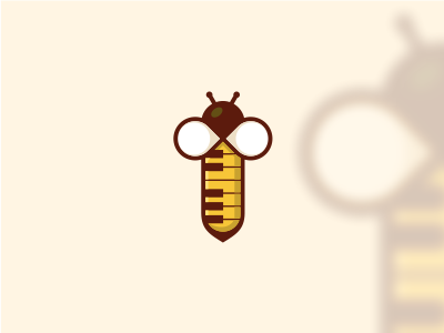Bee Music bee design logo music sketch vector