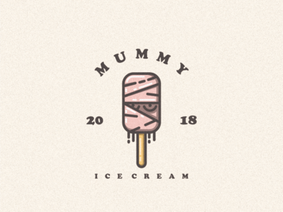 Mummy Ice Cream bird design film logo music sketch vector