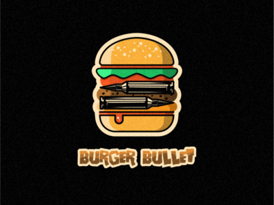 Bullet Burger coffee design film icon logo music sketch vector