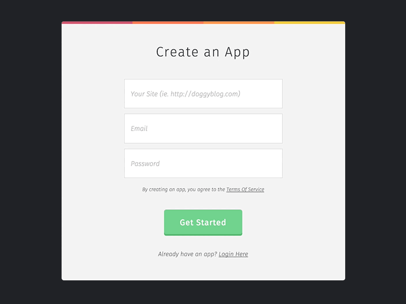 Create an App angular css form html login