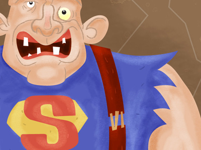 Baby Ruth illustration superman textures