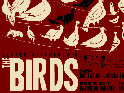 The Birds alfred hithcock movie poster retro