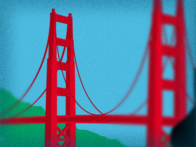 Golden Gate Preview architecture flat colors golden gate bridge