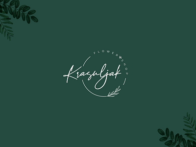 Krasujak Flower Shop branding clean design flat flower illlustrator logo minimal shop simple simplicity typography vector