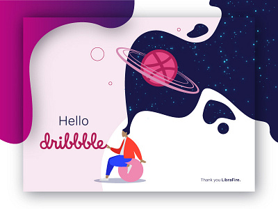Hello Dribbble! design first shot hello dribbble illustration space ui ux vector web website