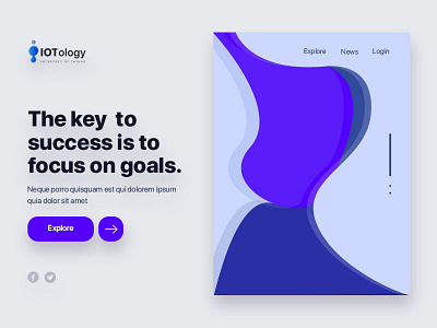 IOTology - Landing page ⚡️ blue branding clean design flat hero image illustration iot landing page light minimal modern shape ui ux vector web website website design