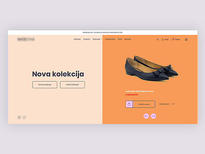 Shoe Shop - Hero section add to cart adobe photoshop clean design flat hero section shoes shop slider ui ux web website