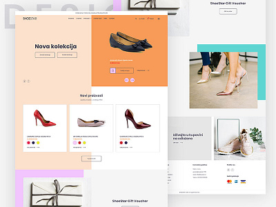 Shoe Shop - website design add to cart adobe photoshop clean design flat shoes shop ui ux web website