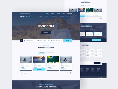 Travel Landing Page agency clean creative design interface landing mobile page responsive travel tunisia ui web