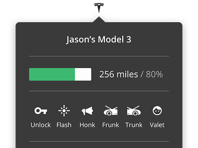 Tesla menu bar app car menu bar tesla