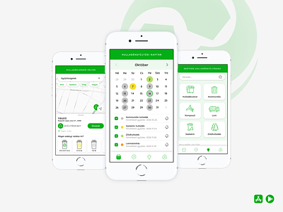 Selective waste collection app UX/UI design app app design graphic design green selective ui design waste