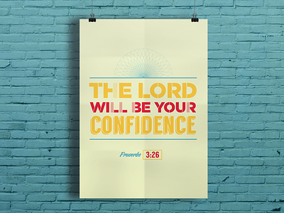 Proverbs 3:26 bible christian poster print proverbs vintage yellow