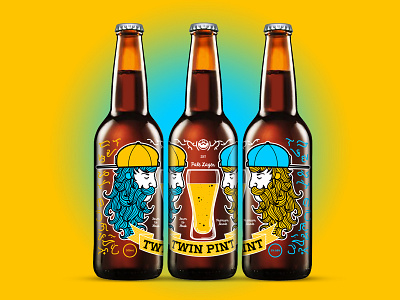 Twin Pint beer concept creative design designer illustration label packaging vector