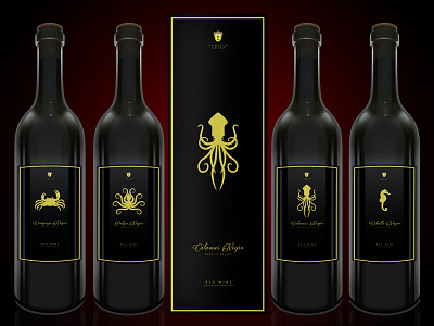 La colección de mar (Sea wine) art brand concept creative design dragon graphics illustration label lineart packaging vector