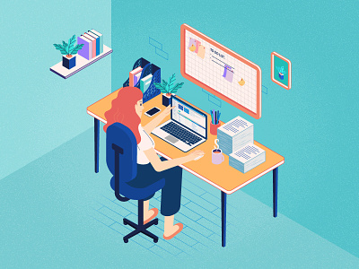 An isometric working space