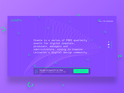 Create Leicester - Events Landing page 2018 abstract bold branding grid ui design