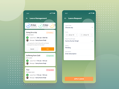 Leave Management accounting accounting software app apply banner clean dashboard dashboard design dashboard ui leave list manage management system managment online request ui ux