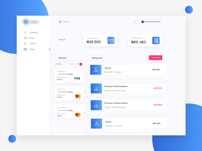 Wallet Design for a Dashboard