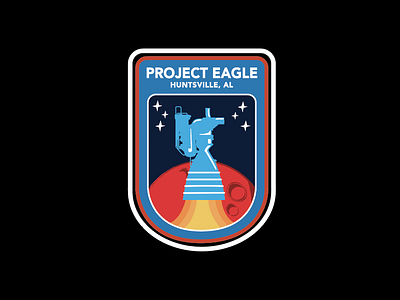 Project Eagle blue origin identity logo design patch design