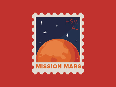 Mission Mars blue branding brown city clean design graphic design illustration landscape stamps