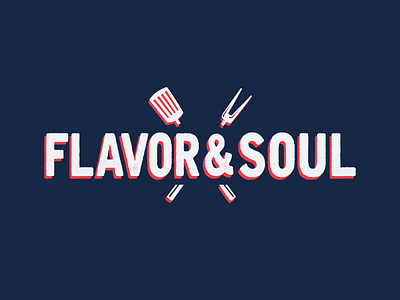 Flavor & Soul blue branding design identity logo pink restaurant branding restaurant concept