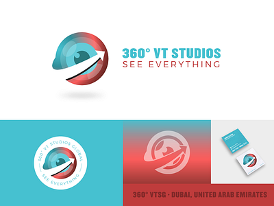 360° VT Studios Global branding design eye logo globe globe logo gradient graphic design identity logo logo design