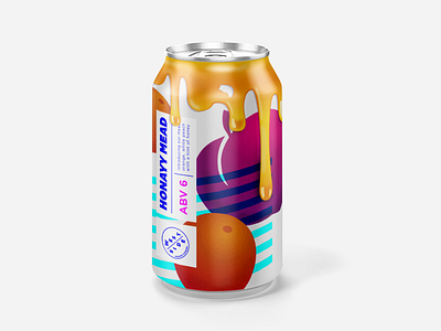 Honayy Mead beer can design design graphic design illustration label design