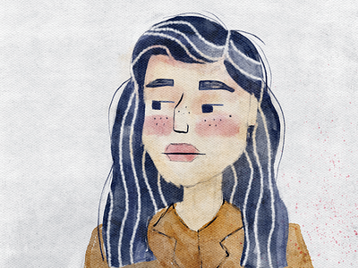 Wintery self-portrait ☔️ illustration portrait procreate watercolor winter