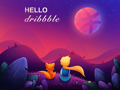 Hello dribbble design illustration little prince ui
