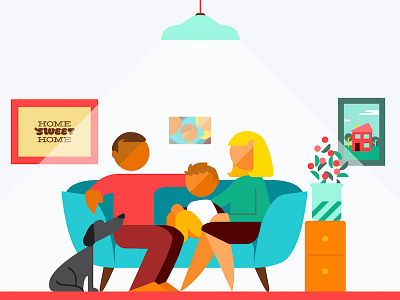 Nested colour family graphic illustration lifestyle