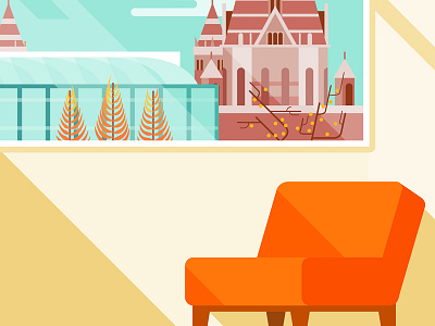 Overlooking the Natural History Museum city color graphic holiday illustration lifestyle london people scenes travel vacation vector