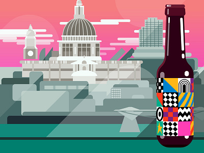 St.Pauls Cathedral from the Tate city color graphic holiday illustration lifestyle london people scenes travel vacation vector