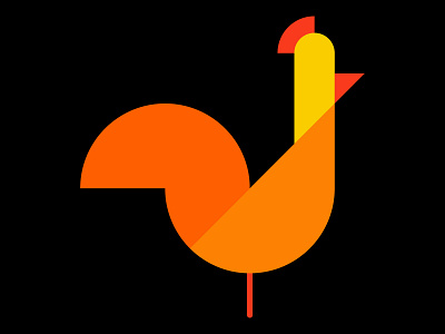 Cockerel animal bird cockerel graphic icon illustrated logo illustration orange simple vector